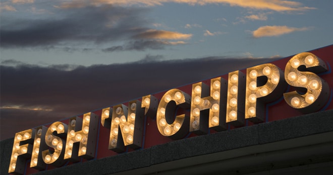 Fish and chips sign