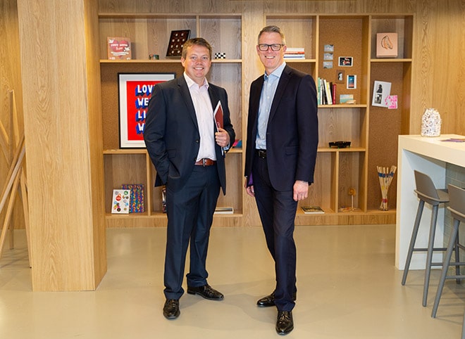 - Richard Roth pictured with Paul Daniels, partner and head of the Real Estate team at RWK Goodman