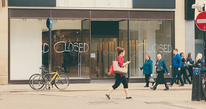 Closed store front retail