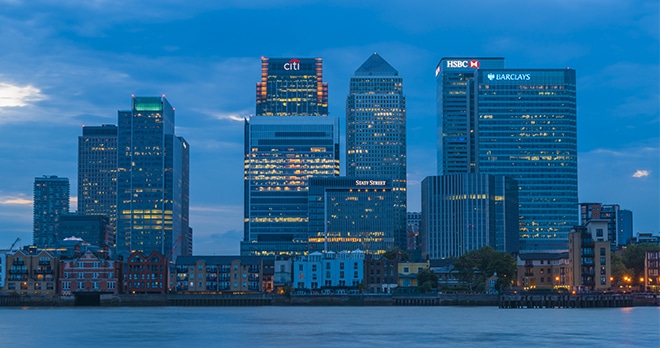 Financial services canary wharf