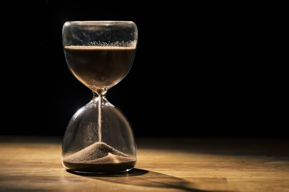 Sand timer representing the time limit for making a personal injury claim
